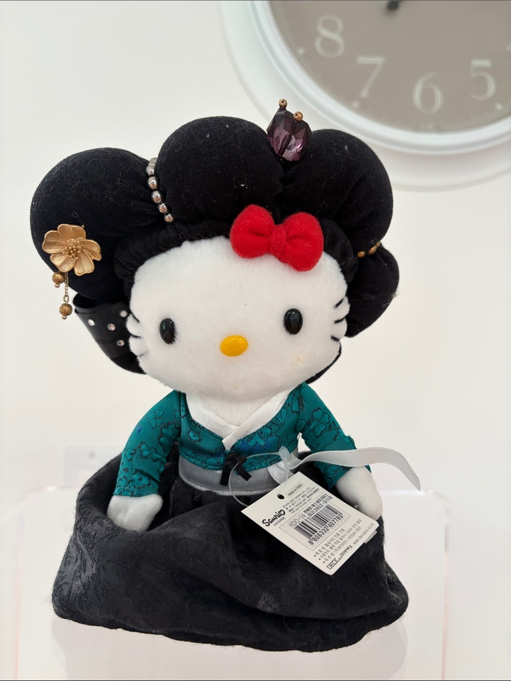Sanrio Hello Kitty Plush in Teal, Black, Red and White
